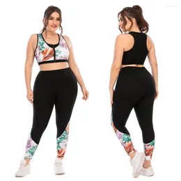 Women's Two Piece Pants Trouser Suits Large Tank Tops Gym Yoga Jogging Fitness Plus Size Outwears Bras Tracksuit Leggings