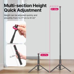 ULANZI MT-54 61 inch Portable Light Stand Tripod Stand with Phone Holder for Led Video Light Camera Smartphone Projector