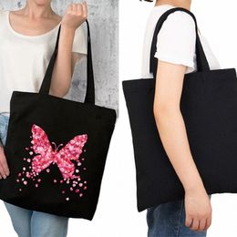 women's Canvas Shop Bags Shoulder Shopper Bag Envirmental Large Capacity Wild Storage Handbag Reusable Eco Grocery Tote l5XI#