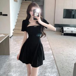 Party Dresses French Small Royal Elder Sister Wind Strapless Fashion With Tank Top Two-piece Spice Waist Show Little Black Dress