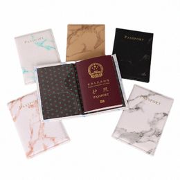 marble Style Fi Women Men Passport Cover for Car Documents Pu Leather Travel ID Credit Card Passport Holder Packet Wallet b3Cn#