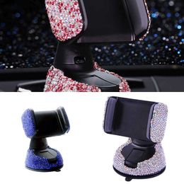 Upgrade Luxury Diamond Car Phone Holder Car Phone Mount Smartphone Mobile Stand Cell GPS Support Car Accessories Interior For Girls