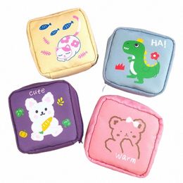 cute Mini Cosmetic Bag Carto Sanitary Napkin Bag Women Coin Purse Ladies Carto Animal Makeup Bag Girls Hygiene Pad s0A3#