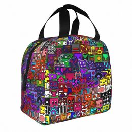 geometry Gaming D Insulated Lunch Bag Leakproof Cube Box Lunch Ctainer Cooler Bag Tote Lunch Box Travel Food Storage Bags R7Zc#
