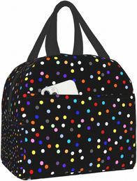 polka Dot Lunch Box Insulated Lunch Bag for Women Girls, Reusable Cooler Thermal Ctainer Small Lunch Tote Bags Q9V0#