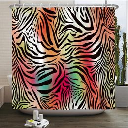Shower Curtains Colorful Leopard Pattern Art Printed Bathroom Bathtub Waterproof Polyester Bath Curtain Home Decor With Hooks