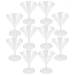 Wine Glasses 10 Pcs Disposable Wineglass Drinking Plastic Cocktail Cup Whiskey Whisky Bar Cups