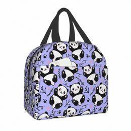 carto Panda Bear Insulated Lunch Bag for Cam Travel Waterproof Cooler Thermal Lunch Box Women Children School Work Z6iP#