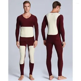 Men's Thermal Underwear 2024 Winter Warm Tops & Pants 2 Piece Male Clothing Set Arrived Pullover Men Plus Size L-3XL