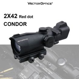 Vector Optics 2x42 Red Dot Sight Hunting Reflex Scope Red&Green Reticle Collimator Dot Sights fit Airsoft .223 556 .177 .22win