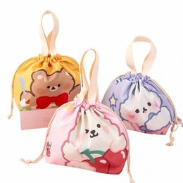 cute Lunch Bag Women Kawaii Portable Insulated Cooler Bags Thermal Drawstring Lunch Box Tote Food Bags For Women Kids WY117 45FL#
