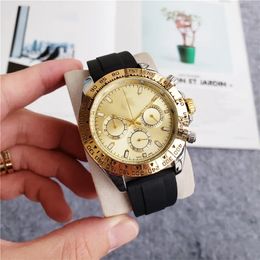 Mens Fashion Designer Automatic Mechanical Watch Rubber Folding Buckle Strap High Quality Classic Watch Montre de Luxe Green Three eyeglass Face Watch Gift