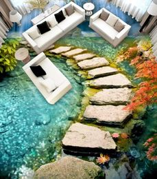 Wallpapers Beautiful Scenery Custom Floors 3D Stone Oil Painting Floor Wallpaper