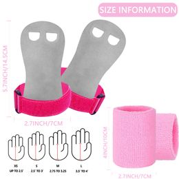 1Pcs Gymnastic Gloves with Wrist Wrap Leather Hand Grips Crossfit for Kids Palm Protector Pull-ups Lifting Weights Drop Shipping