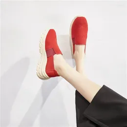Casual Shoes Sneakers Red Sports Athletic For Women High On Platform Slip Designer Original Light Luxury Woman Footwear Autumn A