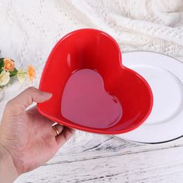 Plates Melamine Heart Shaped Salad Bowl Small Rotating Pot Dish Bucket Imitation Porcelain Tableware Lace Self-service Seasoning