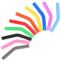 Disposable Cups Straws 10Pcs Silicone Tips Covers Straw Cover Tip Reusable Drinking