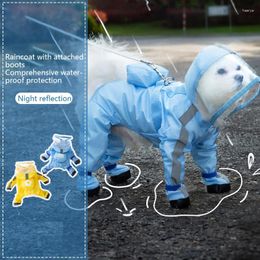 Dog Apparel Tractionable Small Four-legged Raincoat Waterproof All-inclusive Even-legged Bichon Teddy Pet Rainy Day Clothes