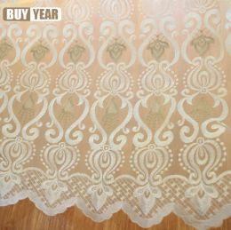Luxury European Style Embroidered Tulle for Living Room Floor Curtain Bedroom Balcony Embroidered Tulle High-end Customization