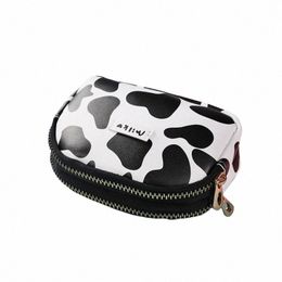 women's Cute Wallet Cow Print PU Leather Busin Card Holder Female Girl's Coin Purse Pouch Women Zipper Carto Wallet F0BV#