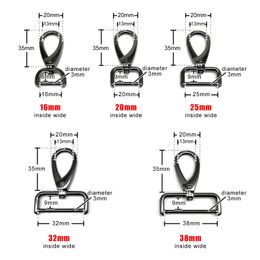 2pcs Metal Detachable Removable Swivel Leather Bag Handbag Shoulder Strap Belt Clasp Clip Buckle Dog Chain Collar Snap Trigger