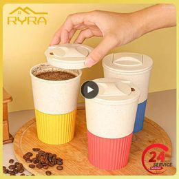 Water Bottles Coffee Cup 380ml Modern Minimalist Large Capacity High-value Portable Commercial Wheat Straw Household