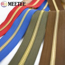 1/2Yards 5# Metal Zippers Roll High Quality Teeth Double Pull Open-end Zipper for Sewing Bag Garment Zip Repair Kit Accessories