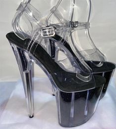 Dance Shoes 20 Cm Sexy Transparent Platform Sequined 8 Inch Stiletto Banquet Nightclub Platfor