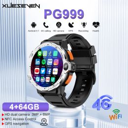 XUESEVEN PG999 4G Multifunctional Smartwatch 1.54-inch 800mAh Dual Camera GPS NFC Supports SIM Card Sports Waterproof Men Watch