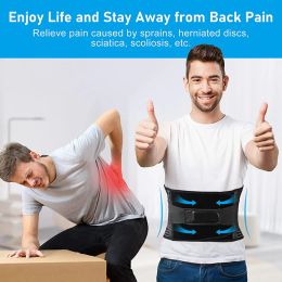 Back Support Belt Relief for Lower Back Pain with 6 Stays Adjustable Lumbar Support Strap Breathable Mesh Back Braces Waist Belt