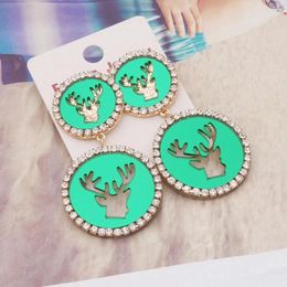 Dangle Earrings Personalised St. Patrick's Day Deer Animal For Women Neo-Gothic Mirror Resin Cutting Fashion Festival Gift Jewellery
