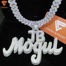 Lifeng Jewelry Custom Letter Diamond Pendant Iced Out Vvs Moissanite Solid 925 Sterling Silver Hiphop Men Women Hiphop Pendant