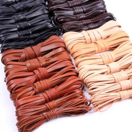 2 Metres 2-10mm Flat Genuine Leather Braid Jewellery Cord String Lace Rope DIY Necklace Bracelet Finding For Braided Products