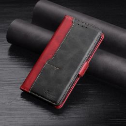 For TCL 40 SE Leather Side double magnetic buckle Phone Case with Stand Flip Leather Wallet Cover For TCL 405 406 408 403 case