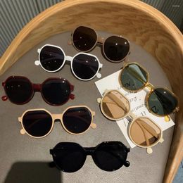 Outdoor Eyewear 1Pcs Nude Colour Fashion Fishing Sunglasses Korean Round Frame Sport Glasses Men Women Sports Sun
