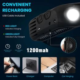 Sensor Headlamp COB LED Flashlight USB Rechargeable Type c Head Torch 5 Lighting Modes Head Light with Built-in Battery Fishing