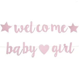 Party Decoration The Gift Baby Latte Welcome Glitter Powder Banner Gender Reveal Birthday Pink Shower Decorations