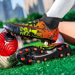 New Soccer Shoes Men Quality FG/TF Football Boots High Ankle Grass Cleats Training Match Sneakers Kids Non-slip Professional 46