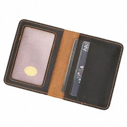 genuine Leather Card Holder Purse ID Card Real Leather Rfid Card Case Clutch Wallets Slots for Men Women Mini Slim Short Purse i73p#