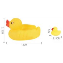 4 Pcs Kids Bath Toys Rubber Squeeze Sound Ducks Yellow Beach Bathtub Game Baby Paddle Pool Toy for Shower Supplies