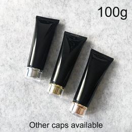 Storage Bottles Black 100ml Plastic Squeeze Bottle 100g Empty Cosmetic Soft Tube Lotion Facial Cleanser Hand Cream Refillable Travel