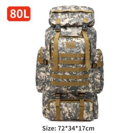 Bags 80L Tactical Backpack 600D Oxford Cloth Waterproof Trekking Fishing Hunting Bag Outdoor Sport Military Rucksacks