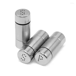 Storage Bottles Stainless Steel Seasoning Set Of 3 Pepper Salt Sugar Jar With Lid Drop