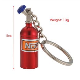 Hot Sale Creative Mini Nos Nitrogen Bottle Keychain 7 Colours Pill Box Storage Key Ring Car Handbag Phone Case Pendent Gifts