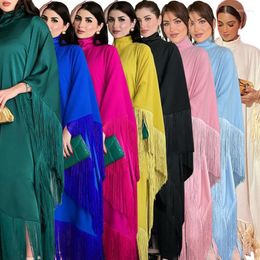 Ethnic Clothing Muslim Women Bat Sleeve Tassel Kaftan High Fashion Dress Modest Party Middle East Robe Elegant Abaya Evening Gowns