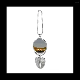 Keychains Heat Sublimation Blanks Keychain Making Pendant Car Hanging Ornament Angel Wing Printing Jewellery A