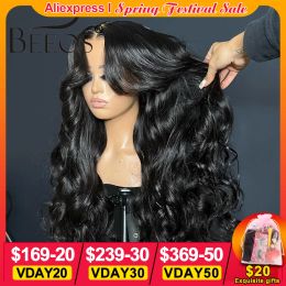 Jet Black 250% 13x6 HD Lace Front Wig Body Wave Preplucked 13x4 HD Lace Frontal Human Hair Wigs For Women Melt Skin Brazilian