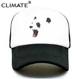 Ball Caps CLIMATE Panda Cap Cool Trucker Hat Hip Hop Black Colourful Mesh Baseball For Adult Teenagers