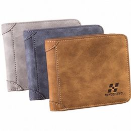 men's Wallet Leather Billfold Slim PU Credit Card/ID Holders Inserts Coin Purses Luxury Busin Foldable Wallet k2im#