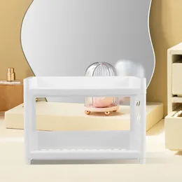 Storage Boxes Folding Shelves 2 Layer Shelf Bathroom Stand Home Supplies Jewelry Organizer Plastic Countertop Tier Student Makeup